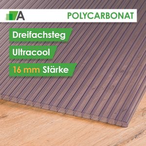 Polycarbonat Hohlkammerplatte - 3-fach - Ultracool- 16 mm stark