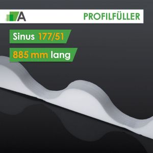 Profilfüller Sinus 177/51 weiß, 885 mm lang 