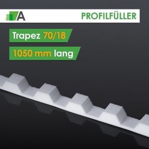 Profilfüller Trapez 70/18 weiß, 1050 mm lang 