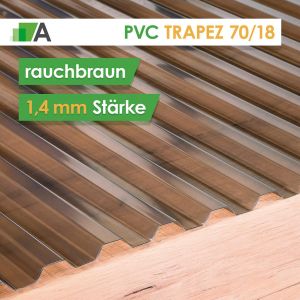 PVC Wellplatten Trapez 70/18 - rauchbraun - 1,4 mm stark - 1095 mm Breit
