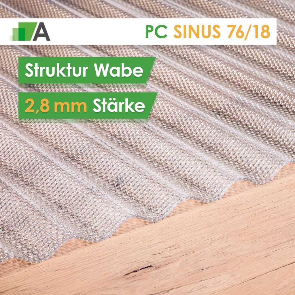 Polycarbonat Wellplatte 2,8 Mm - Sinus 76/18 In Farblos & Bronze