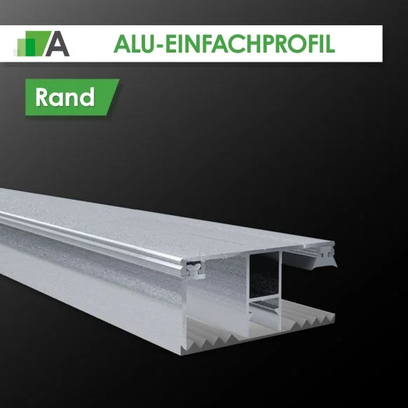 Alu-Profil einfach Rand incl. Auflageband