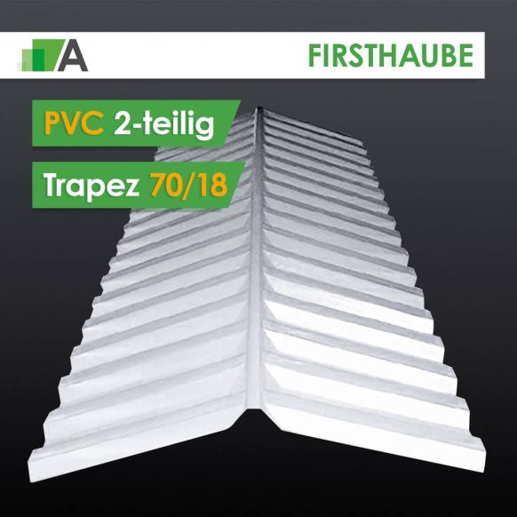 Firsthaube aus PVC 2-teilig Trapez 70/18 klar 