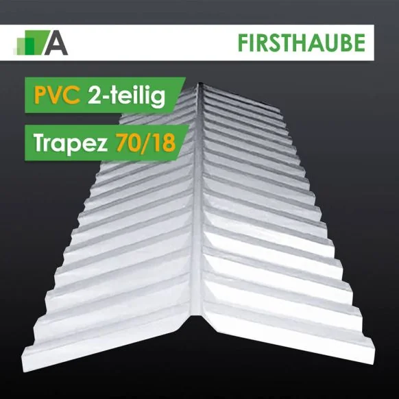 Firsthaube aus PVC 2-teilig Trapez 70/18 klar 