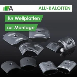 Alu-Kalotten für die Montage der Wellplatten (100 Stück / VE)